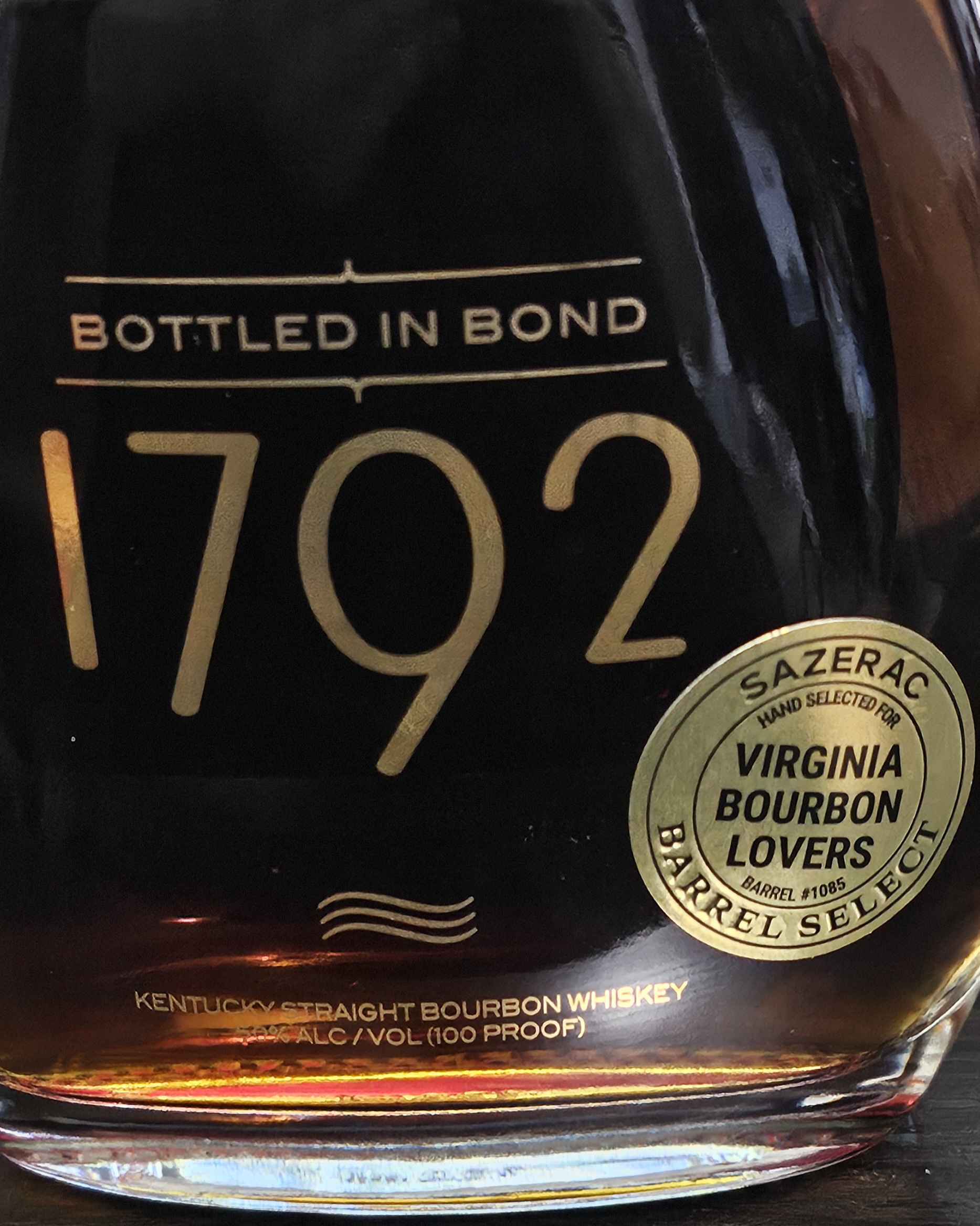 1792 Bottled in Bond – VA ABC Sazerac Barrel Select (Single Barrel #1085)