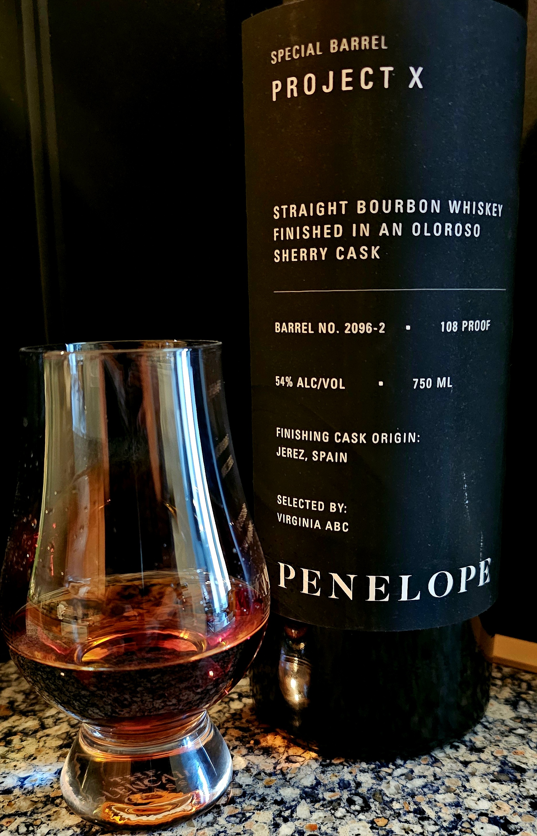 SHORT REVIEW: Penelope Project X – VA ABC, Oloroso Sherry Cask Finished Straight Bourbon (Barrel 2096-2)