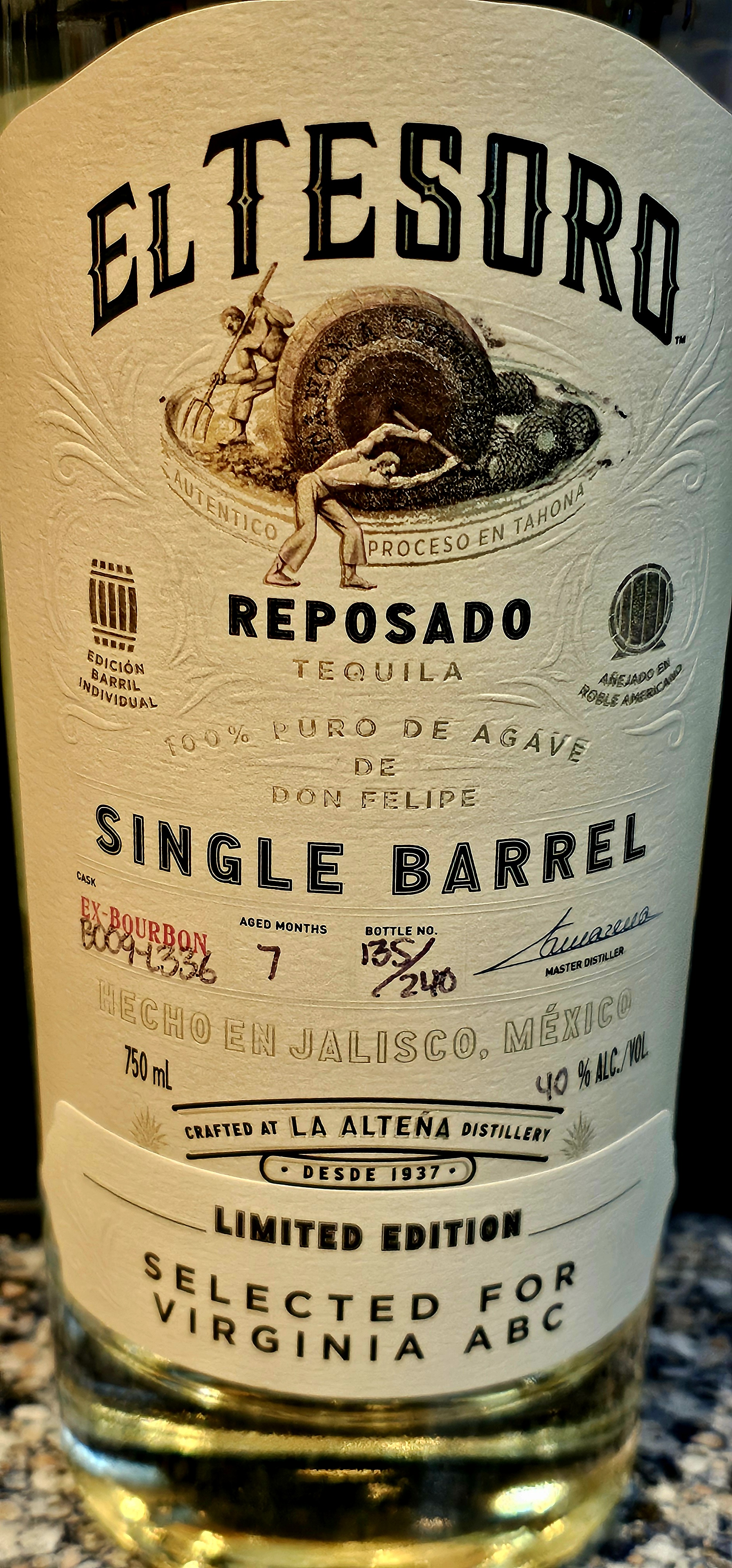 SHORT REVIEW: El Tesoro Reposado Tequila – Virginia ABC Single Barrel (2024)